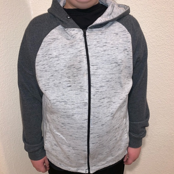 Grey and white zip up hoodie - Picture 4 of 8